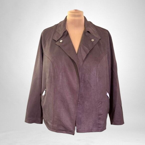 PHILOSOPHY Faux Suede Moto Style Jacket NWT! Size 2X - Picture 1 of 7